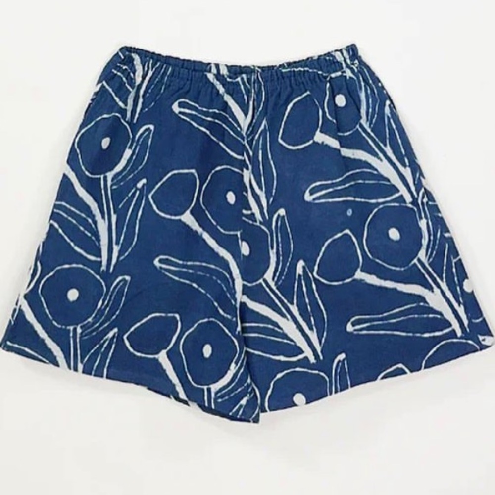 Blue Floral Print Women’s Shorts